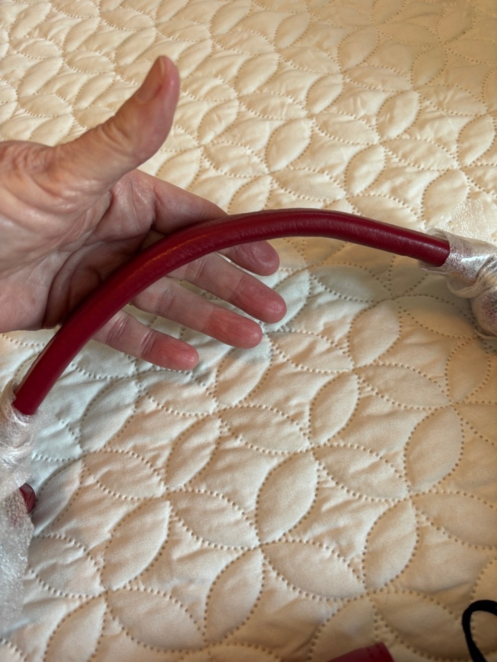 Red Leather Shoulder Bag - Picture 12 of 15